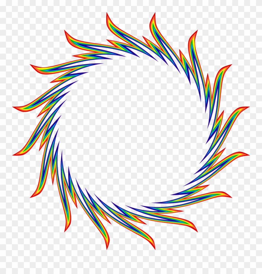 Flame Fire Circle Rainbow Disk - Circle Fire Flame Png Clipart