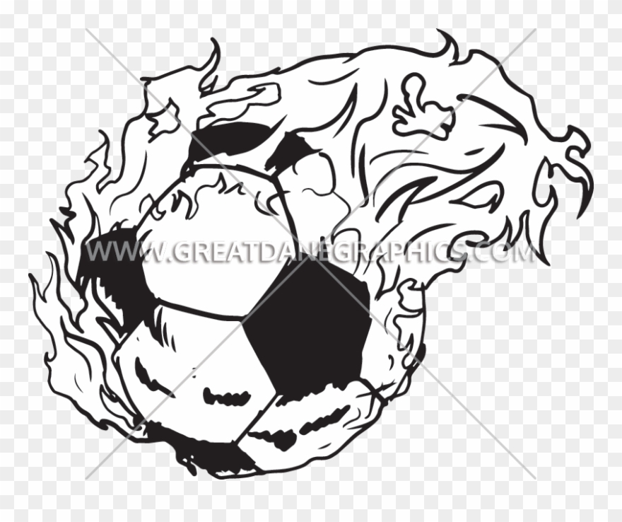 Fireball Soccer Production Ready Artwork For T Shirt - Printed T-shirt Clipart