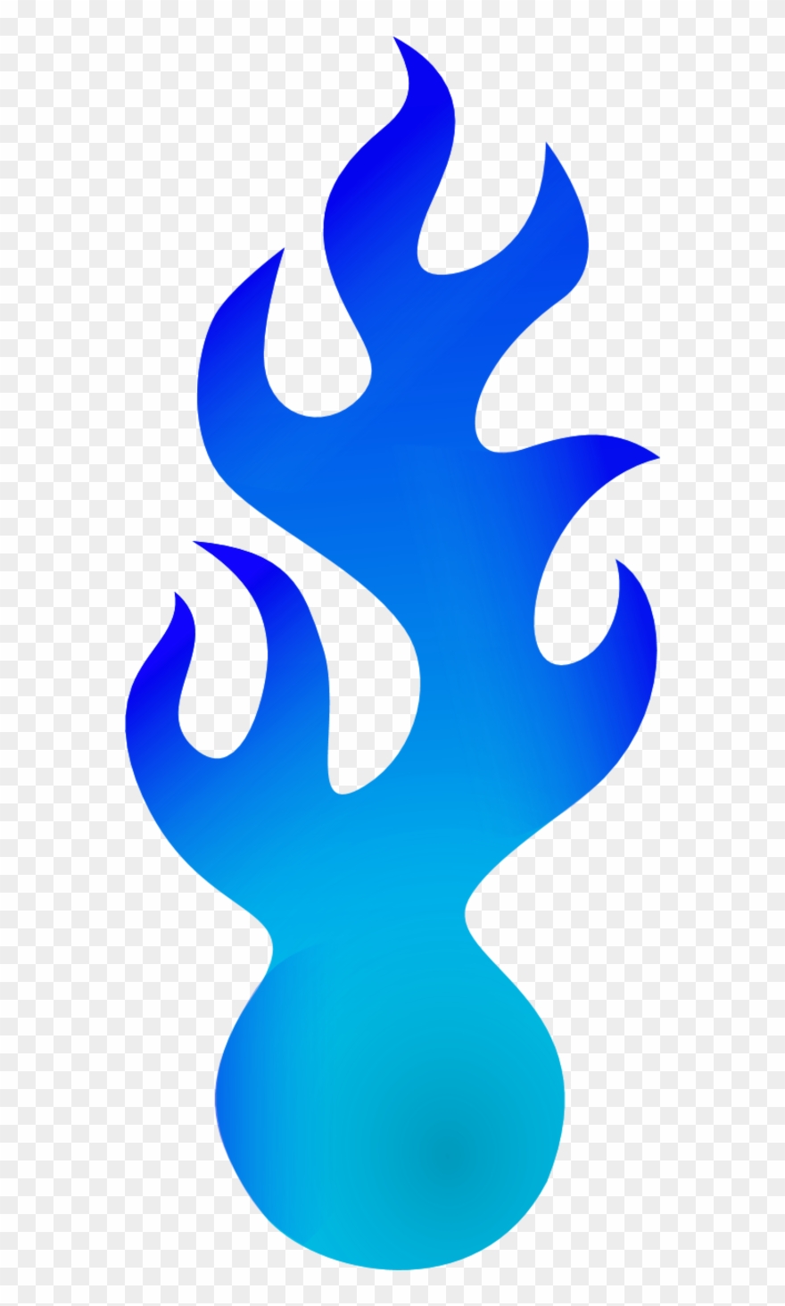 Fireball Clipart - Blue Fire Cartoon Transparent - Png Download