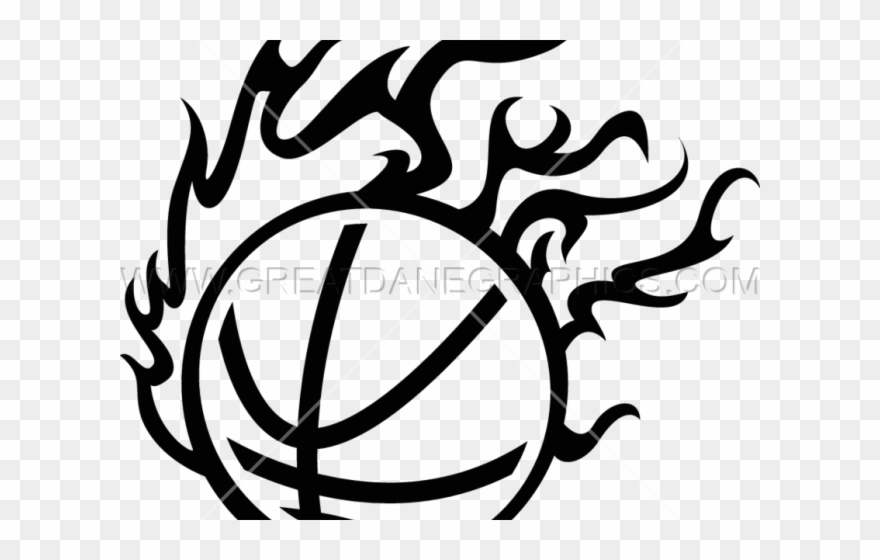 Fireball Clipart Black And White - Basketball - Png Download