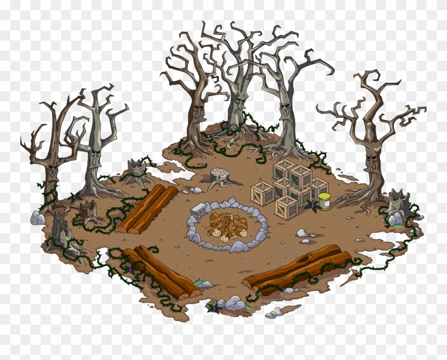 Spooky Campfire - Simpsons Tapped Out Halloween 2018 Clipart