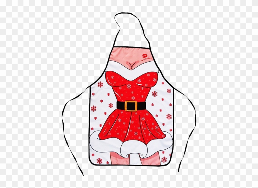 Womens Sexy Santa Claus Dress Printed Christmas Apron Clipart