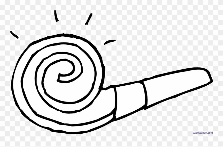 Party Blower Coloring Page Clip Art - Party Blower Coloring Pages - Png Download