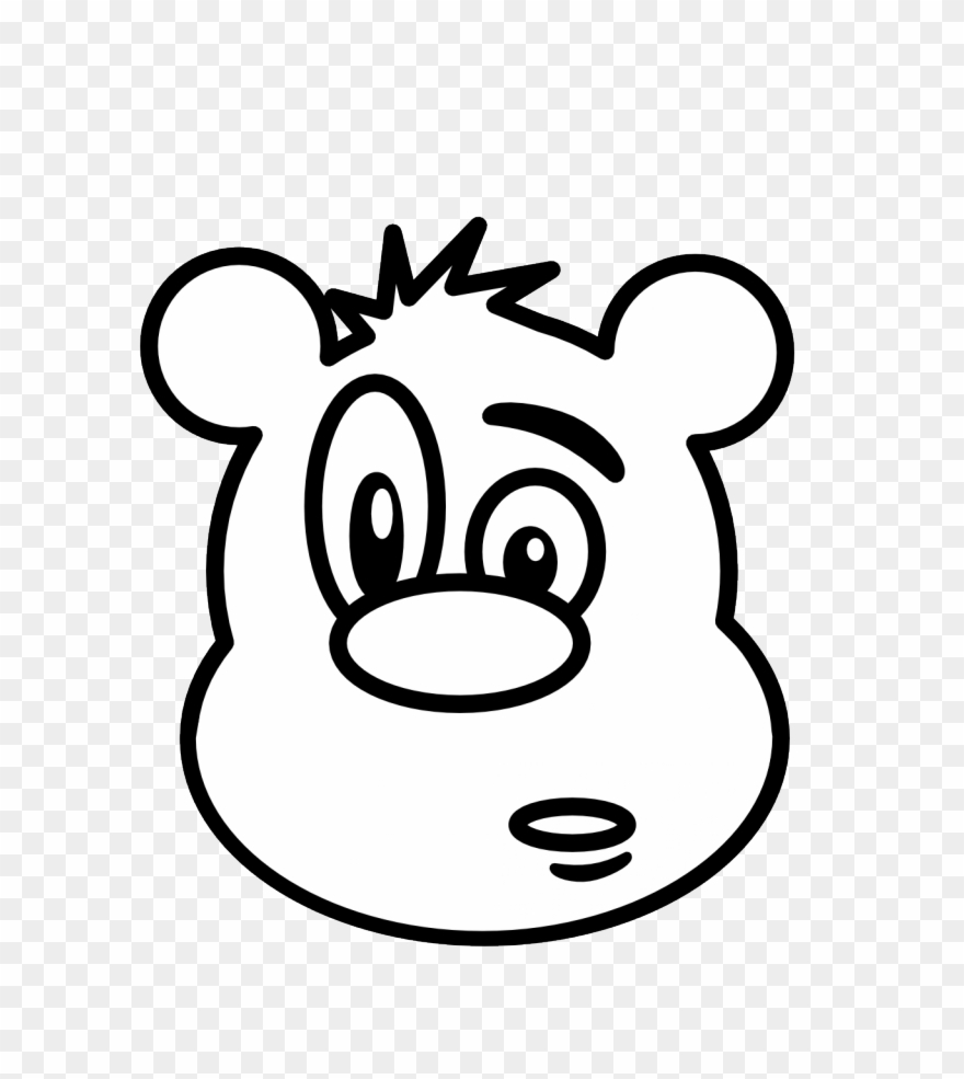Bear Black White Line Teddy Bear Animal Coloring Book - Cartoon Bear Clipart