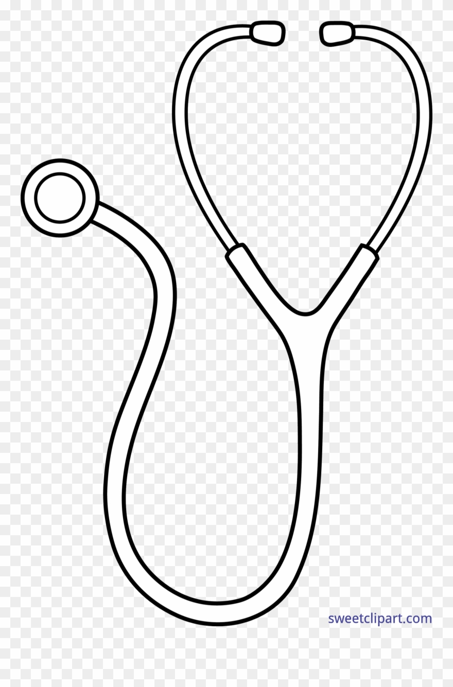 Medical Clip Stethoscope - Stethoscope Clipart Black And White - Png Download