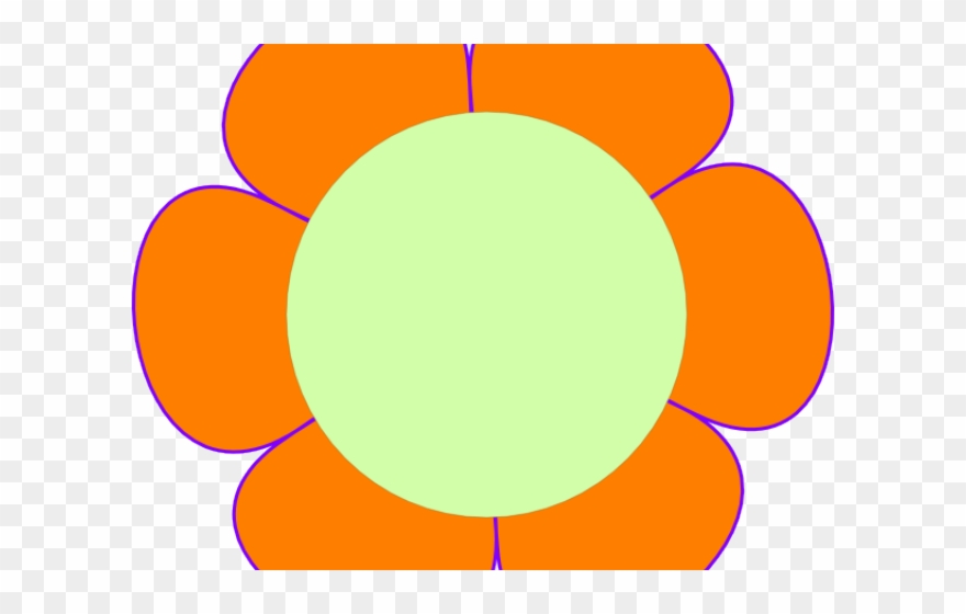 Orange Flower Clipart Large Flower - Big Flowers Clipart - Png Download