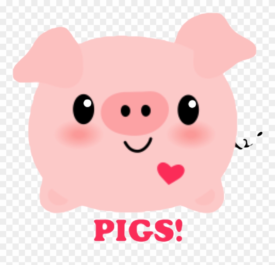 Pig Pink Cute Kawaii Heart Mud Dirty Pork Oink Animal - Cafepress Kawaii I Love Pigs Tile Coaster Clipart