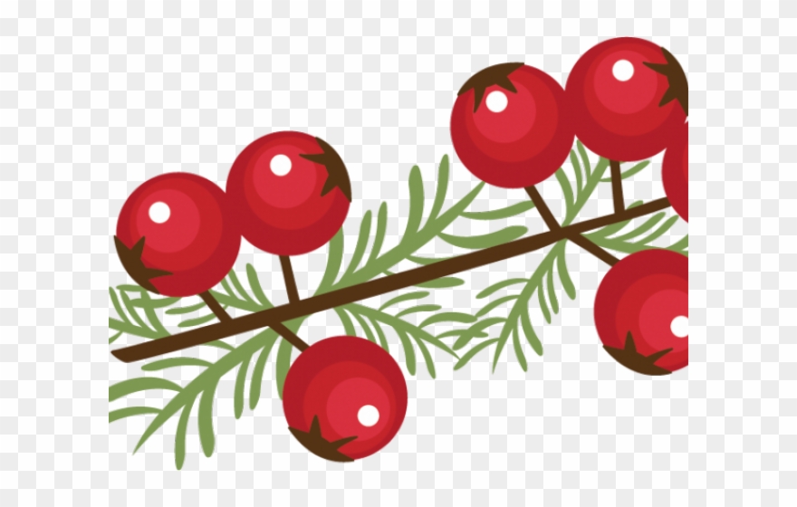 Berry Clipart Winter - Clip Art Christmas Berries - Png Download