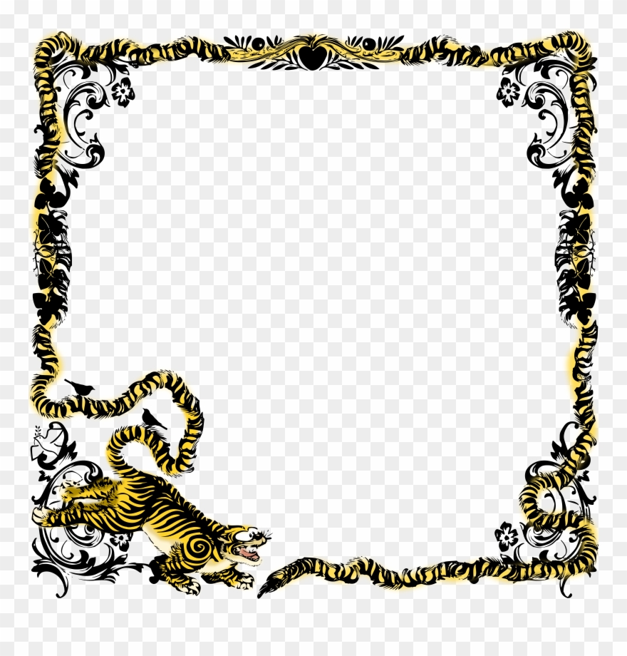 Big Image - Tiger Border Clip Art - Png Download