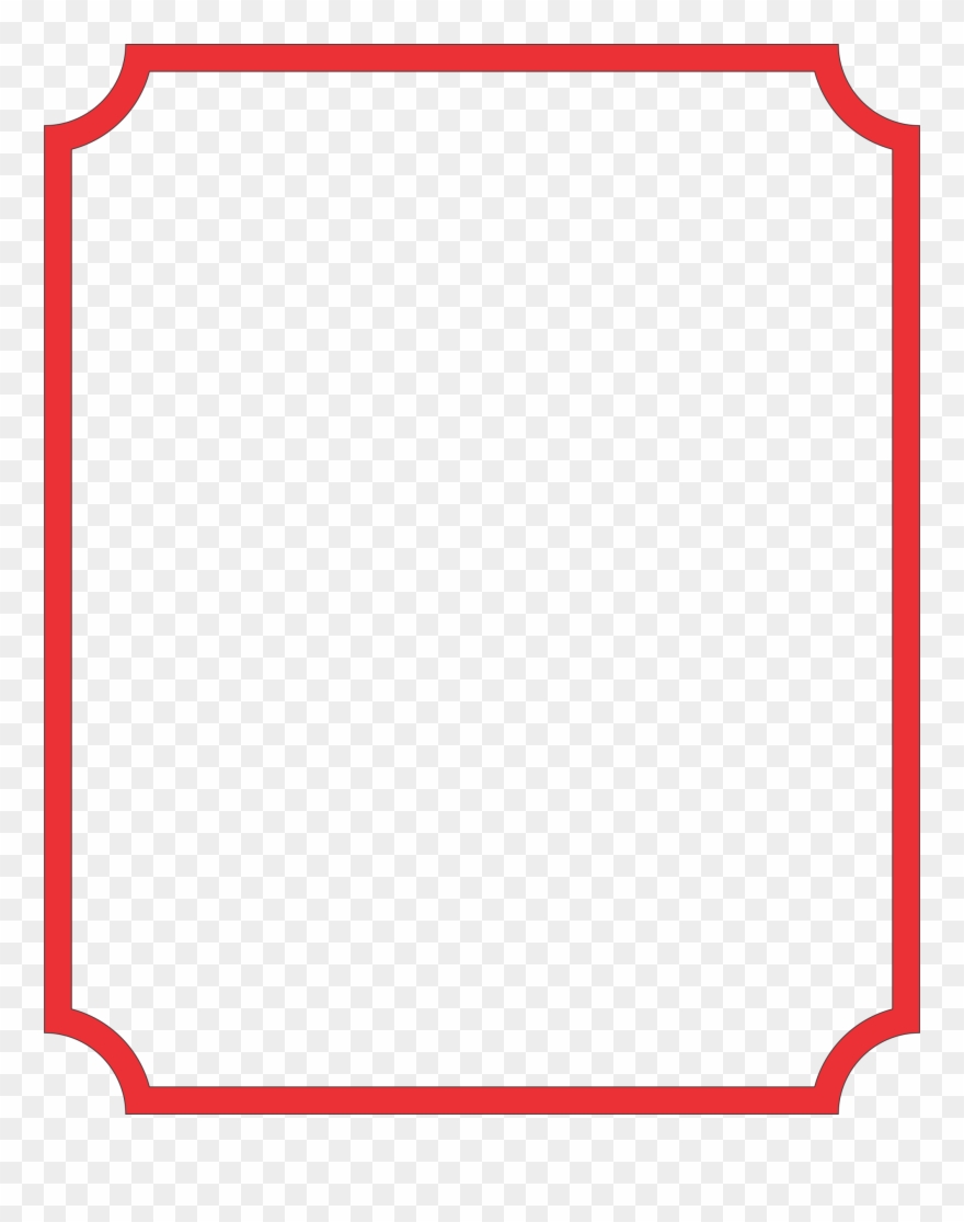 Rectangular Clipart Thin Border - Carmine - Png Download