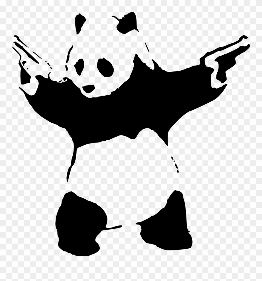 Tags - - Banksy Panda With Guns Clipart
