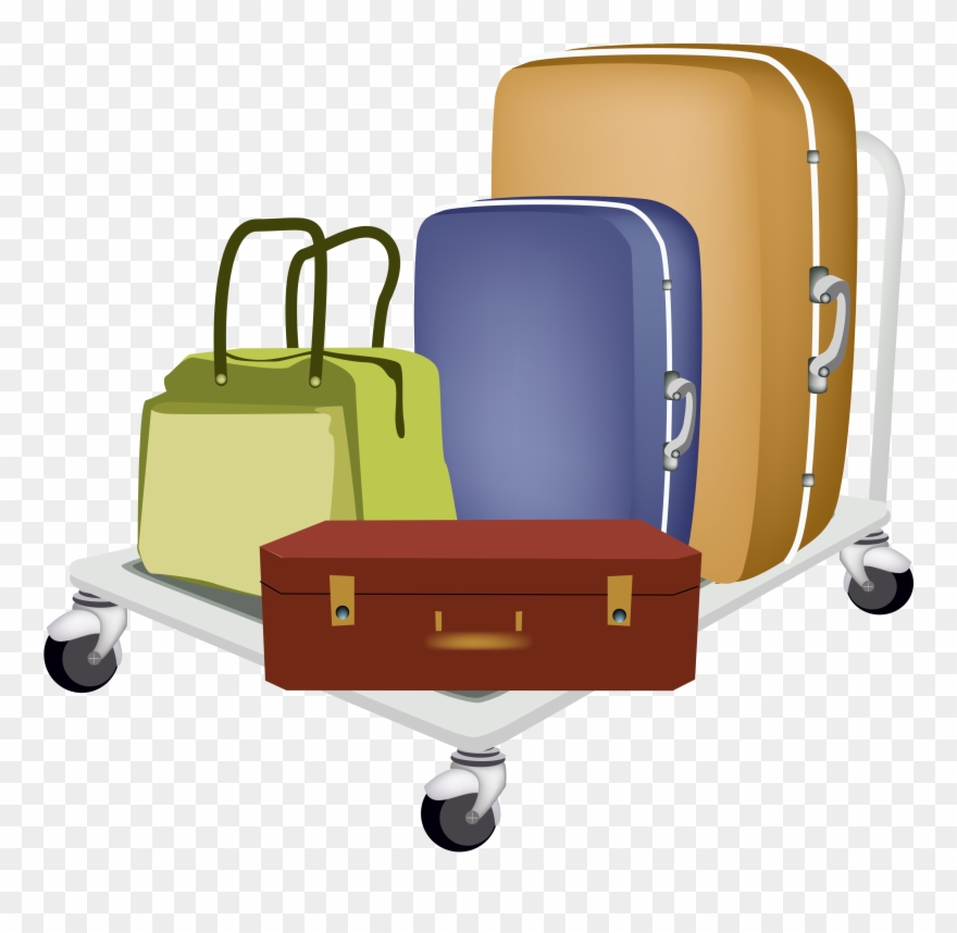 Graphic Black And White Travel Suitcase Hand Transprent - Luggage Cart Clipart Png Transparent Png