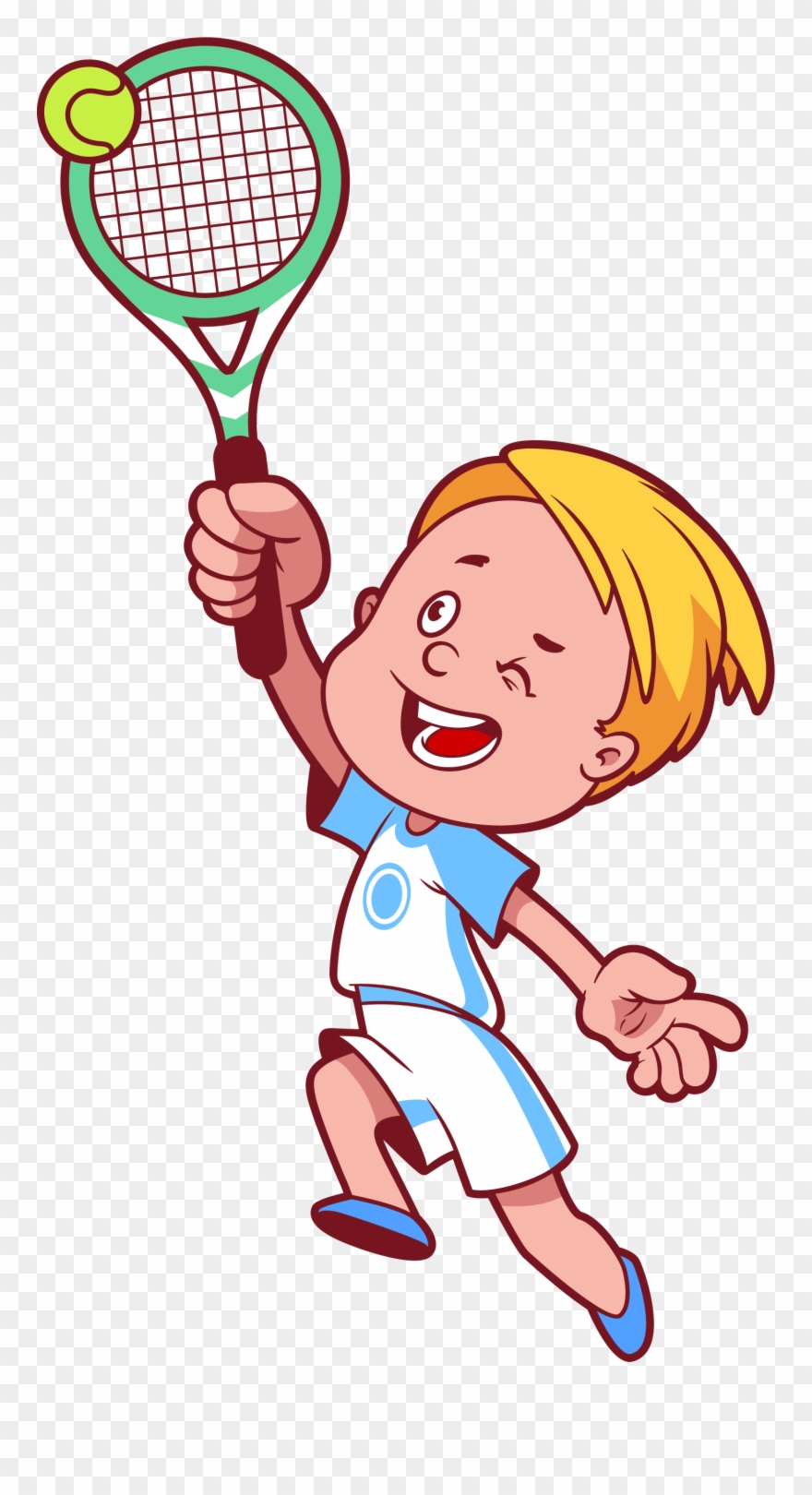 Cartoon Child Clip Art Character Children - Tennis Cartoon Characters - Png Download