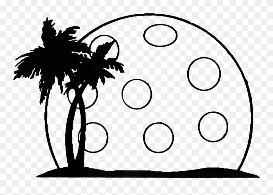 Pickleball Clip Arts - Palm Trees Black Png Transparent Png