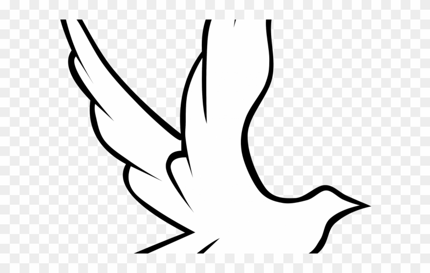 Funeral Clipart Peace - Dibujo De Paloma Con Rosa - Png Download