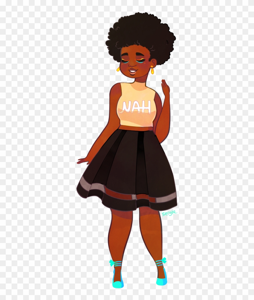 Svg Download Afro Clipart Black Queen - Chica Negra Dibujo - Png Download