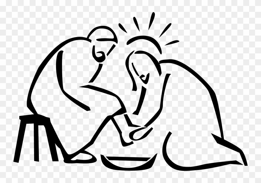 Maundy Thursday Clipart Black And White - Washing Of Feet Logo - Png Download