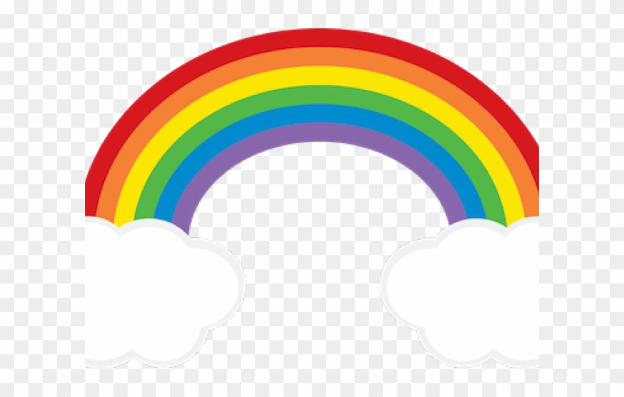 Clouds Clipart Rainbow - Arcoiris Y Sus Colores - Png Download