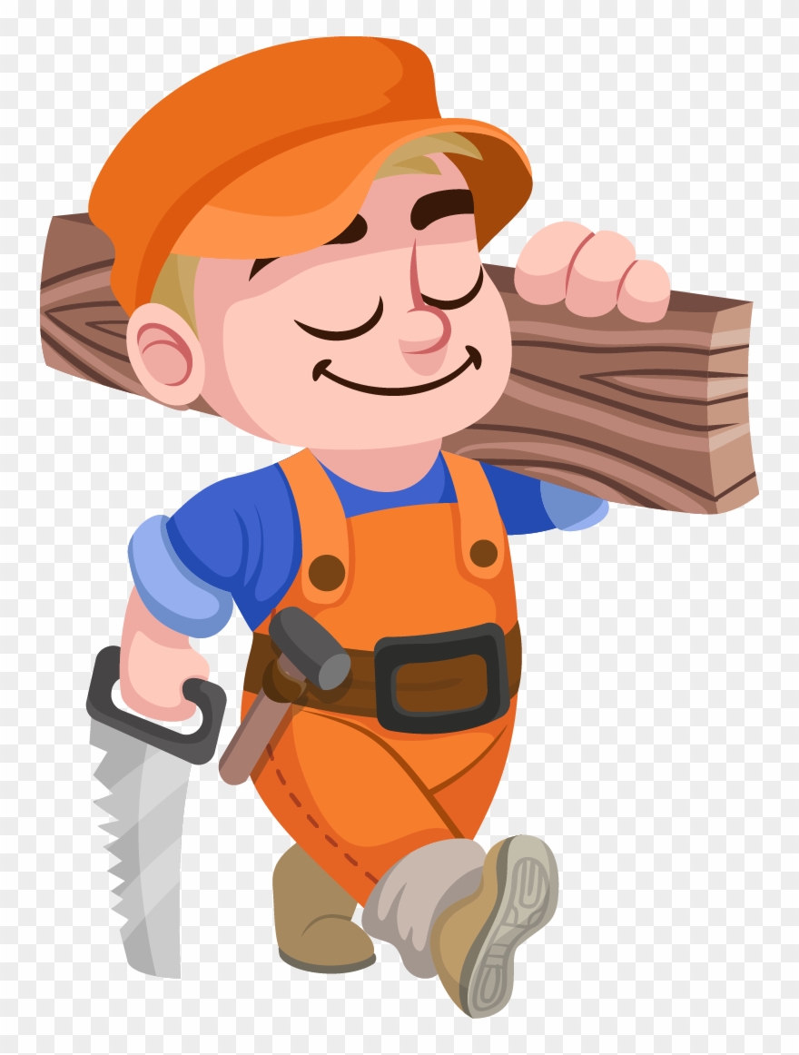 Vector Royalty Free Carpenter Clipart Contractor - Carpenter Clipart - Png Download