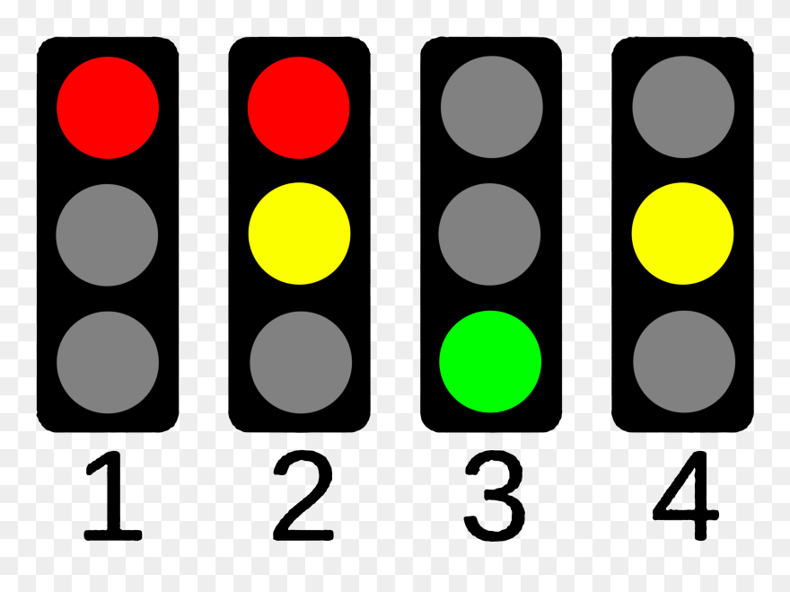 Traffic Lights 4 States - Led Traffic Lights Arduino Clipart