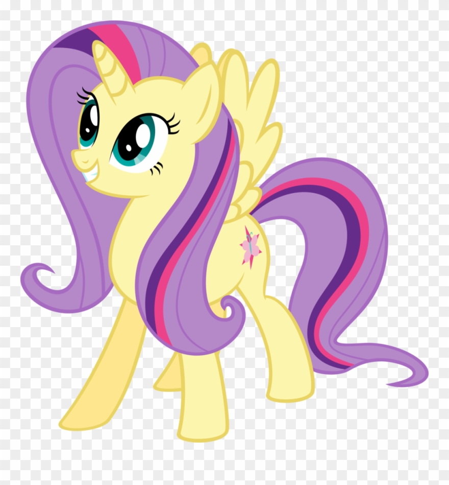 Alicorn, Female, Fluttershy, Fusion, Lesbian, Mare, - Twilight Sparkle Fluttershy Fusion Clipart