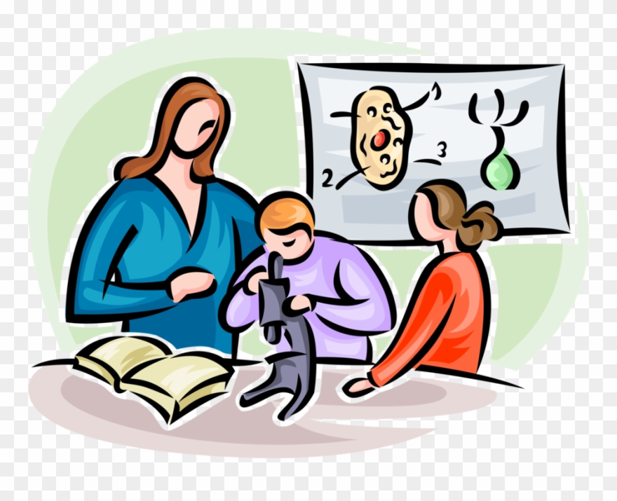 Teacher With Students In Jpg Library Library - Library Clipart
