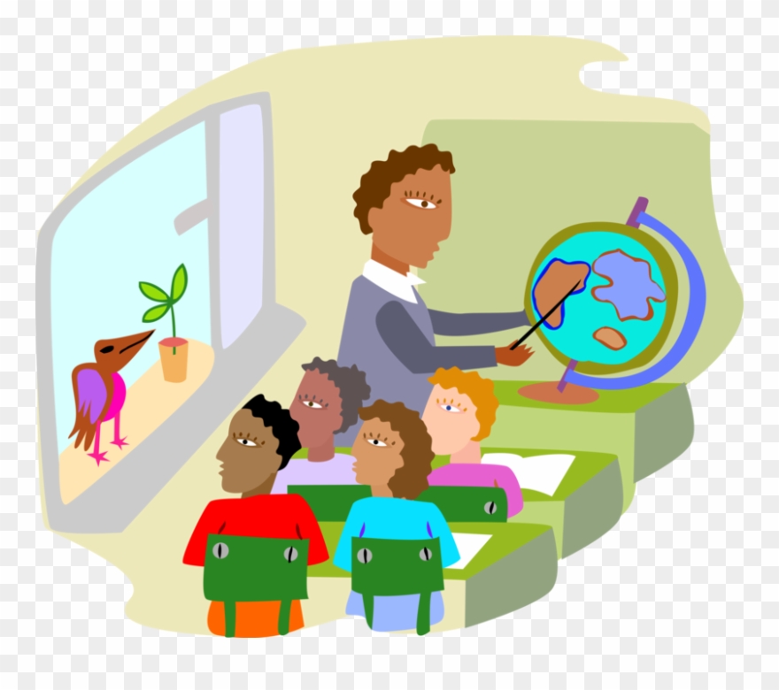 Teaching Vector Child Classroom - Children In Classroom Cartoon Clipart