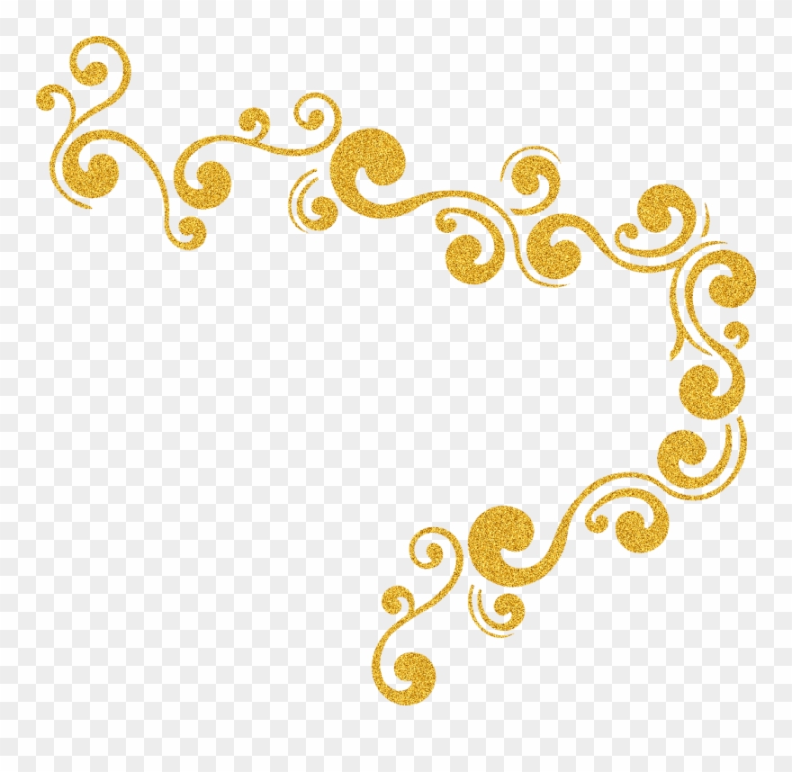 Sparkle Clipart Swirl - Glitter Gold Border Png Transparent Png