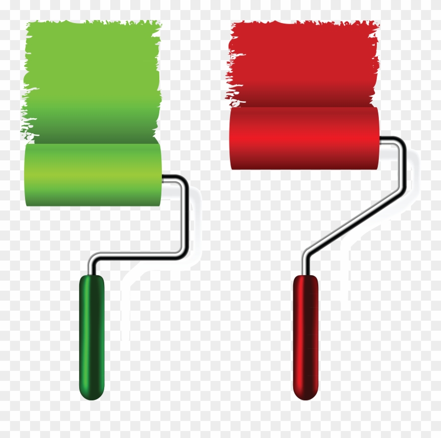 Clipart Rainbow Brush Stroke - Paint And Roller Png Transparent Png
