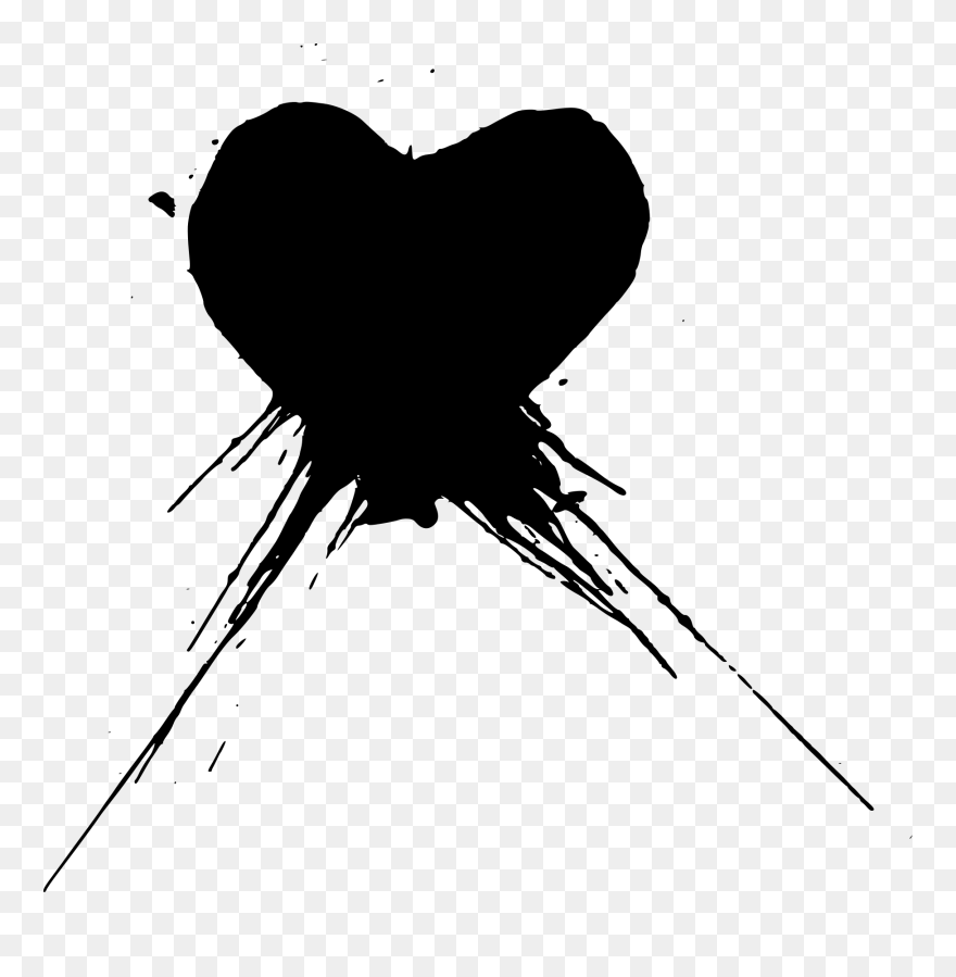 Hearts Heart Blackheart Blackhearts Paint Splatter - Portable Network Graphics Clipart