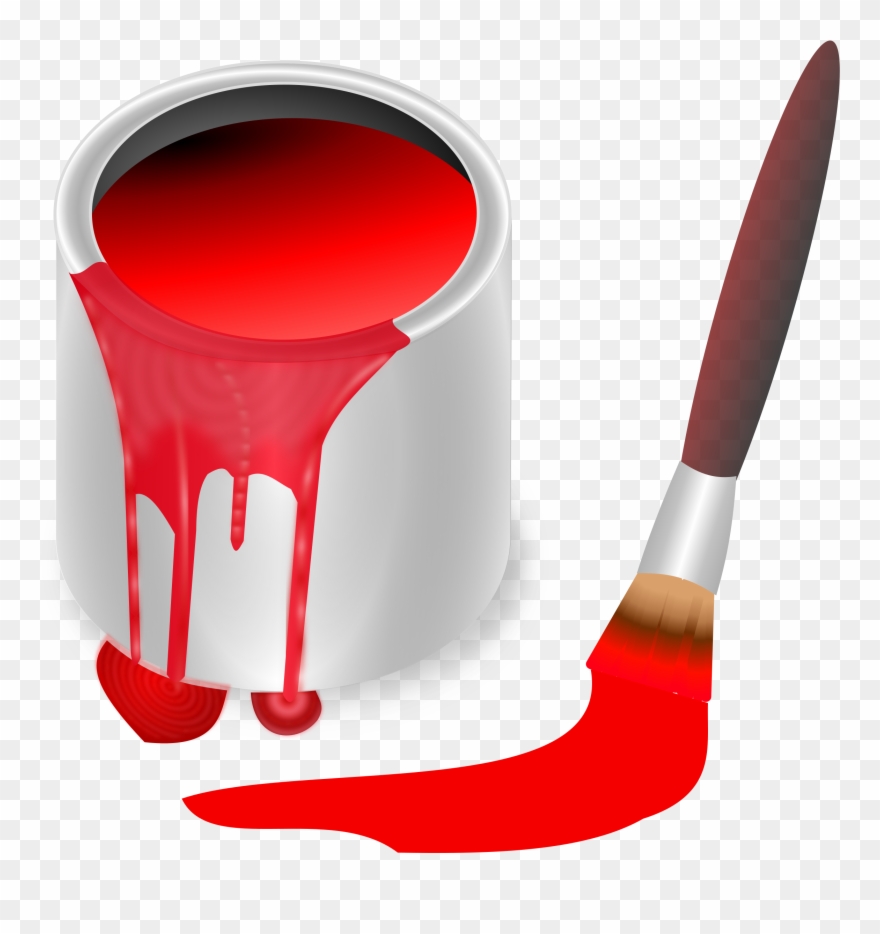 Painting Clipart Red Color - Red Paint Brush Clipart - Png Download