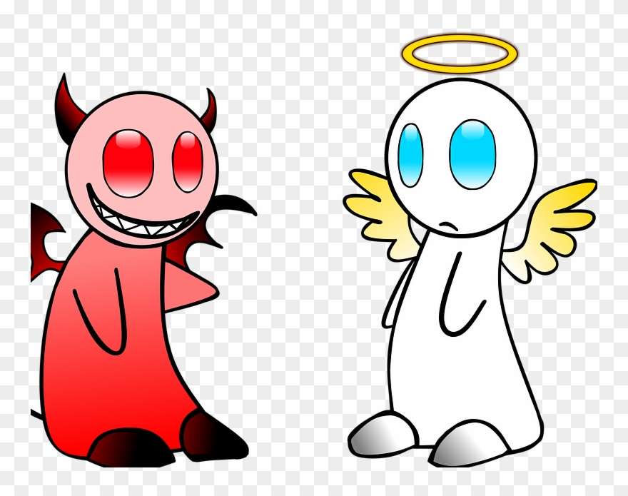 Angel-mniejszy 1939761 960 - Angel And Devil Clipart - Png Download