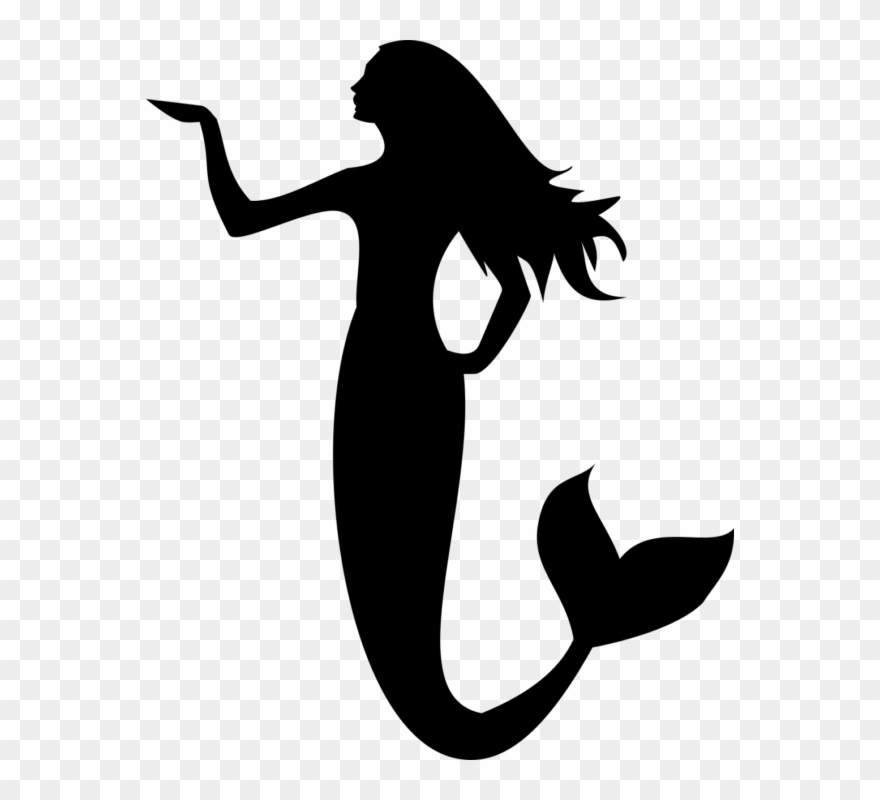 Posejdon Syrena - Mermaid Silhouette Clipart