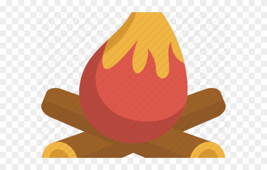Campire Clipart Wooden Fire - Illustration - Png Download