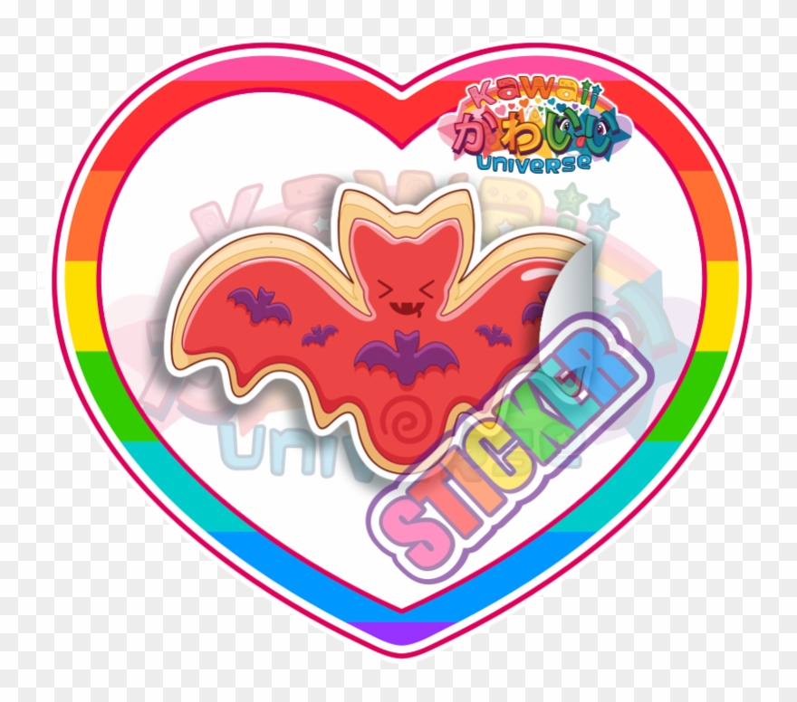 Cute Red Bat Sugar Cookie Sticker Clipart