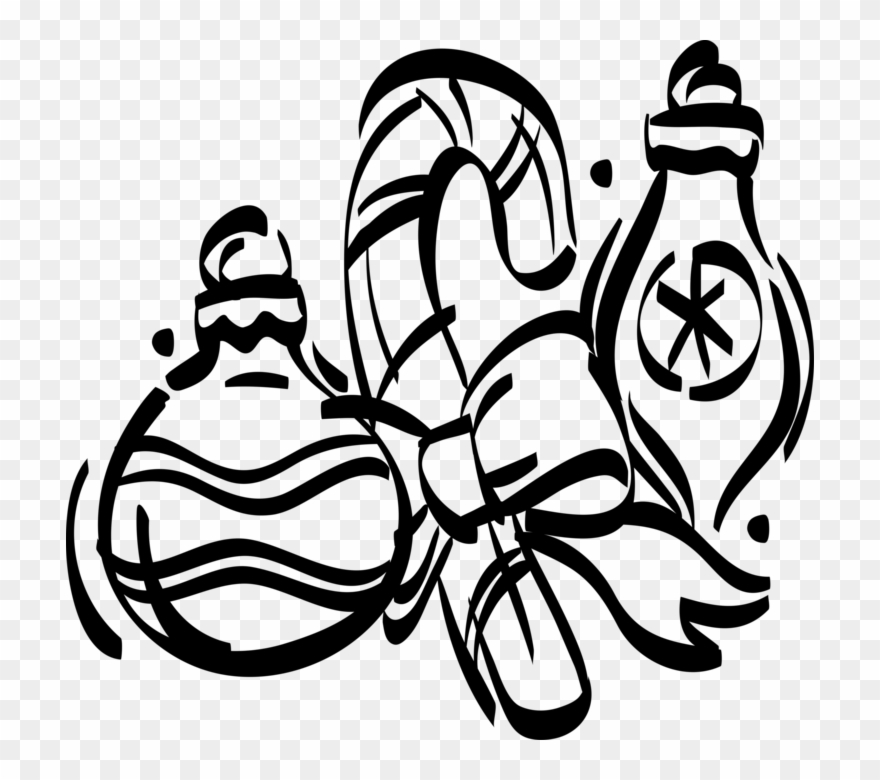 Christmas Tree Ornaments And - Illustration Clipart