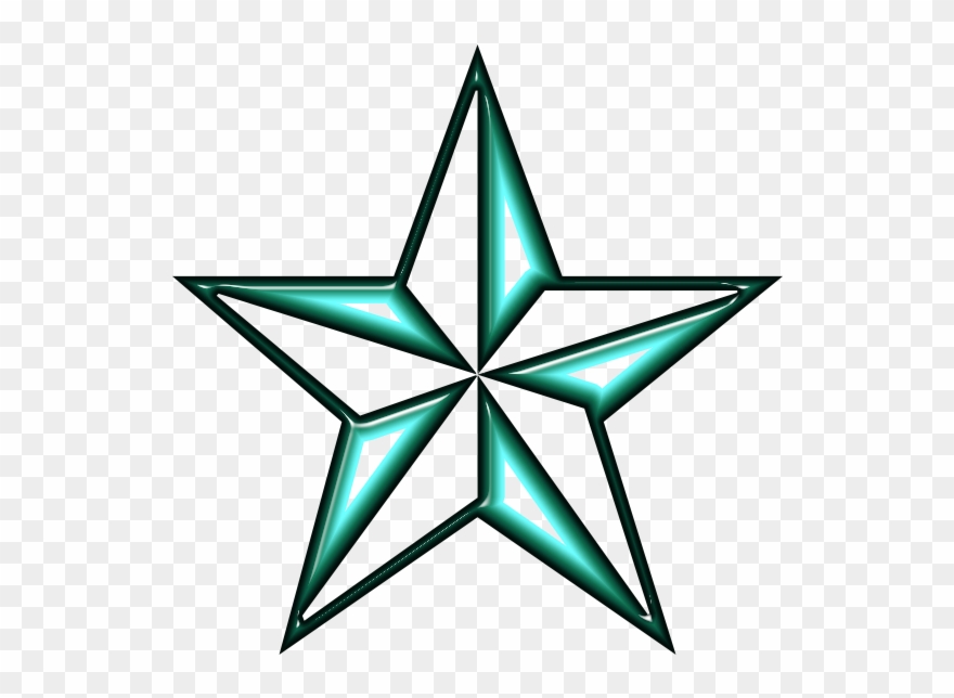 Deep Green Star - Old School Star Tattoo Clipart