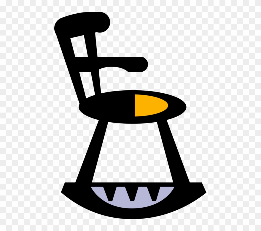 Vector Illustration Of Gentle Motion Rocking Chair - Chair Clipart