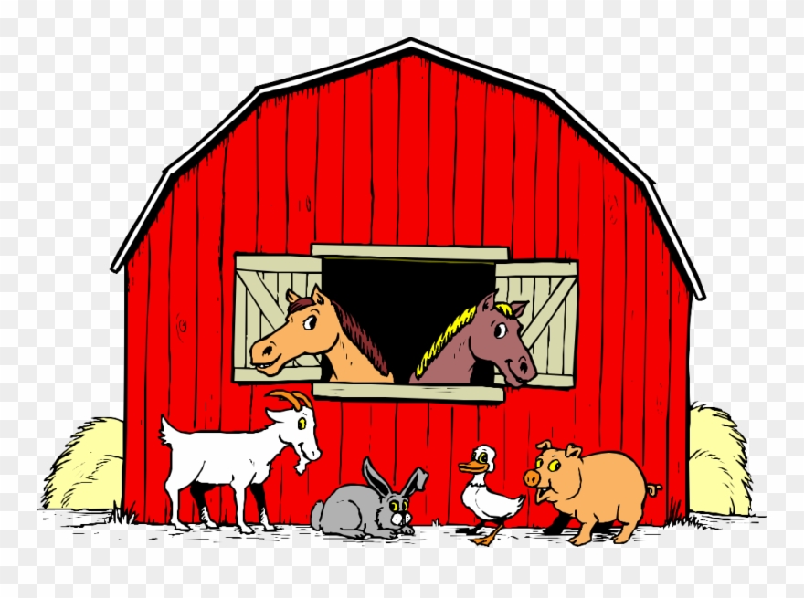 Barn With Animals Clipart - Png Download