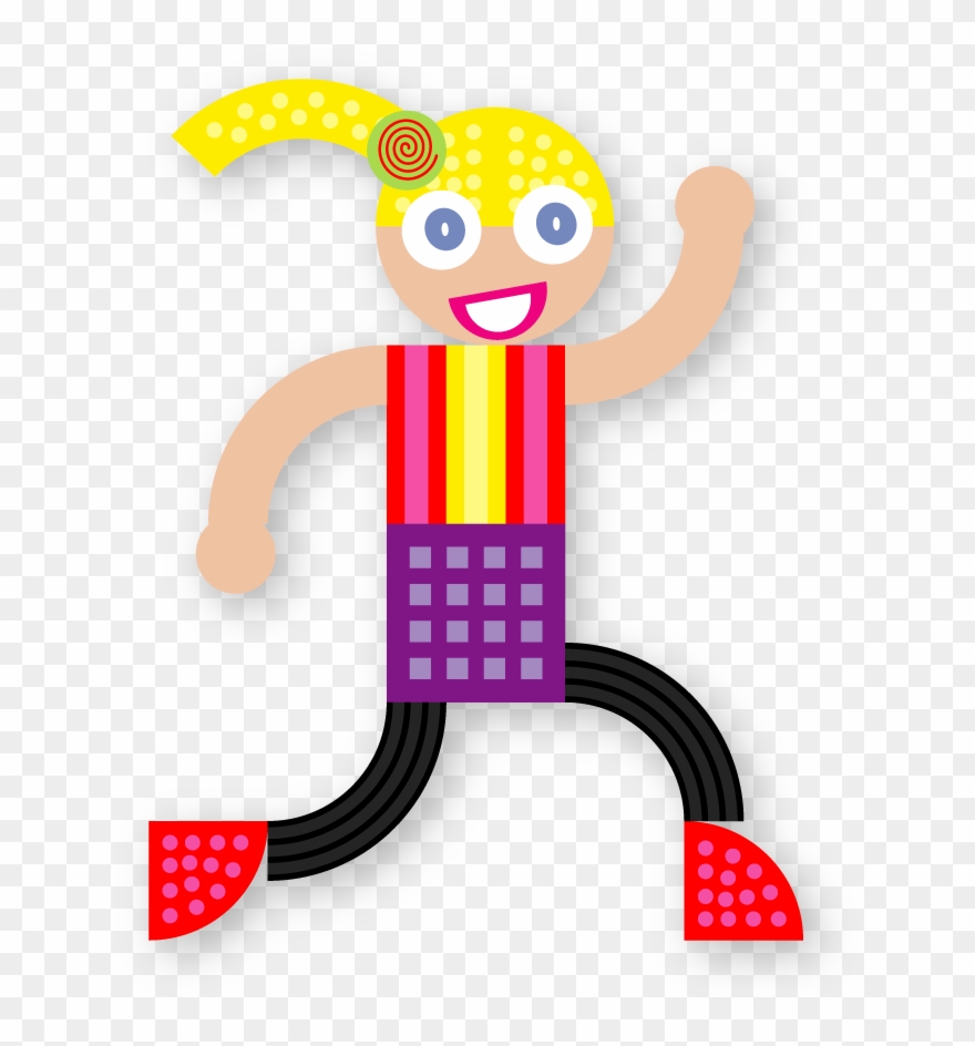 Exemple Magnetic Land Funny Buddies Running White Woman Clipart