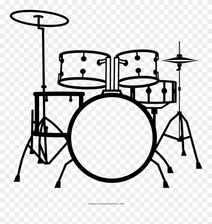 Drum Kit Coloring Page - Drums Clipart