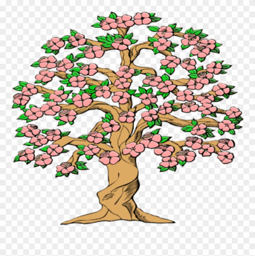 Spring Is Just Around The Corner - Tree With Flowers Clip Art - Png Download