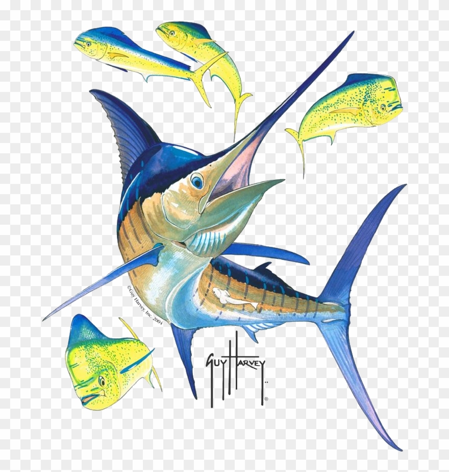 Blue Marlin - Guy Harvey Logo Marlin Clipart