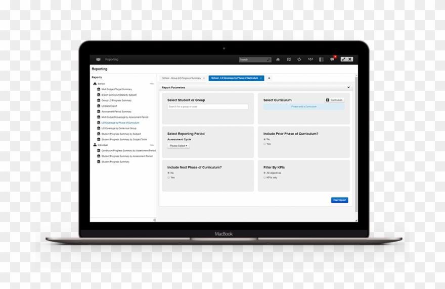 Laptop Mockup Reporting - Kazoo Cluster Manager Clipart