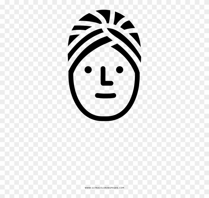 Turban Coloring Page - Line Art Clipart