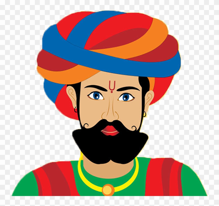 Indian Dresses - Rajasthani Pagri Vector Clipart