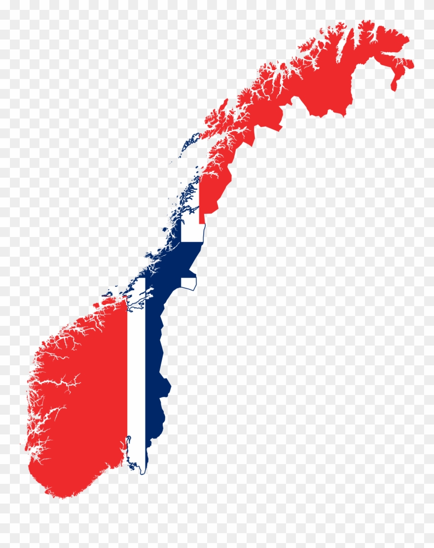 Open - Norway Flag And Map Clipart