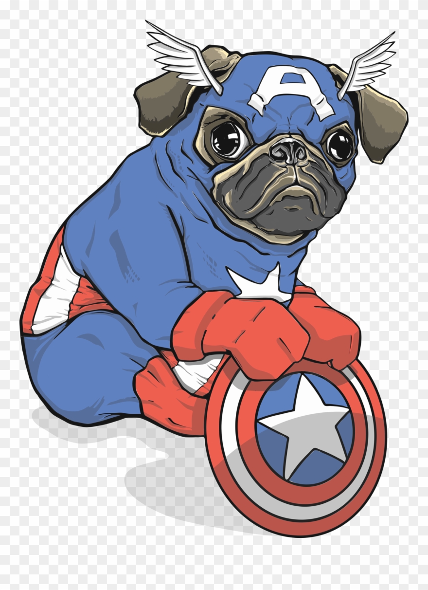 Captain Pug Art By Oleg Gorobets - Cartoon Clipart