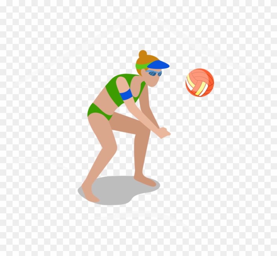 Beach Volleyball Clip Art - Jugadores De Voleibol Playa Dibujo - Png Download