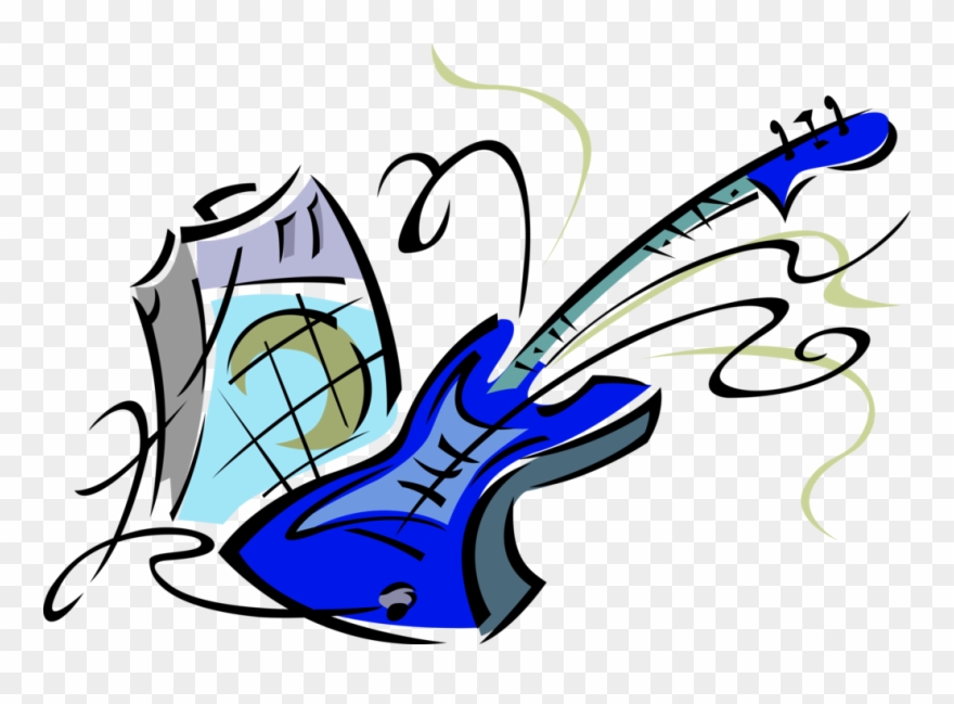 Vector Illustration Of Electric Guitar Stringed Musical Clipart